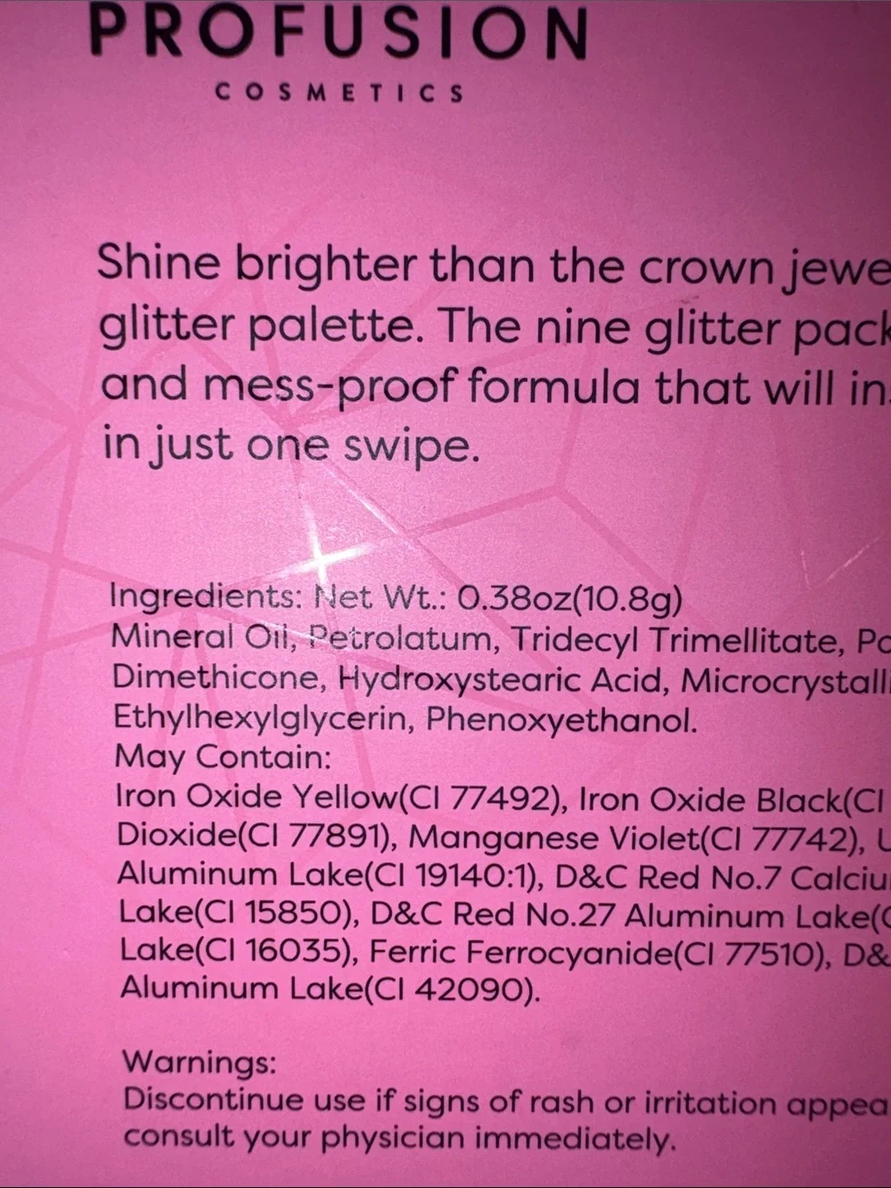Profusion- 9 Shade Pressed Glitter Palette - Majestic Gems - Eyeshadow w/ primer